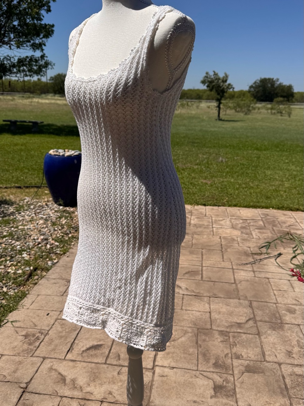 Patrick Robinson for Target Textured White Knit/Crochet dress/coverup, Small